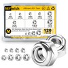120Pcs SAE Nylon Insert Lock Nuts Assortment Kit, 6#32 8#32