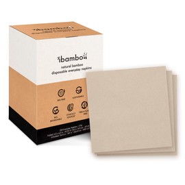 Ibambo Everyday 100% Bamboo Compostable Napkins Disposable 250-Pack | Table Napkins Disposable for Lunch, Dinner, Events & Entertaining | 2-Ply FSC Certified | Compostable Paper Towels | 6.5 x 6.5Inch