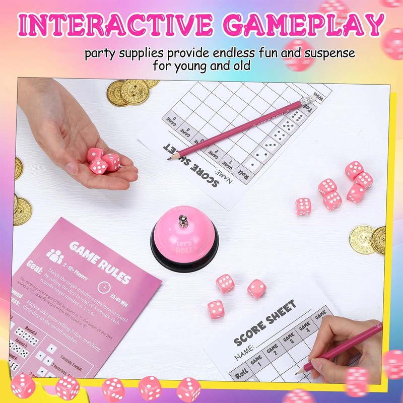 RoundFunny 6 Sets Dice Game Kit Party Supplies up to