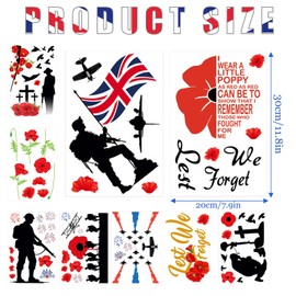 POPOYU 9 Sheet VJ Day Window Stickers for 80th Anniversary 2025 Decorations,80th Years 1945-2025 VJ Day Window Stickers Party Decorations,WW2 Victory Over Japan Day Decor for Glass,Home Window,Car