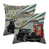 Doobicy Vintage Car Throw Pillow Covers 16x16 Set of 2