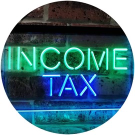 Income Tax Indoor Display Decoration Dual Color LED Neon Sign Green & Blue 12" x 8.5" st6s32-i2430-gb
