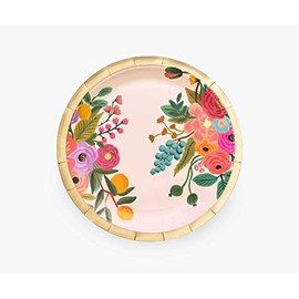 RIFLE PAPER CO. Large Plates | Set of 10 Paper Plates, Printed in Full Color and Gold Foil Stamped, Festive Floral Design Perfect for Every Occasion (9" L), Garden Party