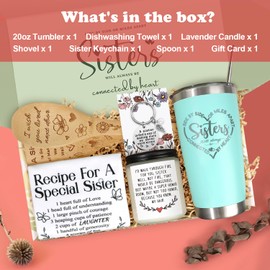 iAOVUEBY Sisters Gifts from Sister, Sister Birthday Gifts, Gift for Sisters in Law Adult Birthday, Mother Day, Christmas, Sis-ter Gift Baskets Ideas