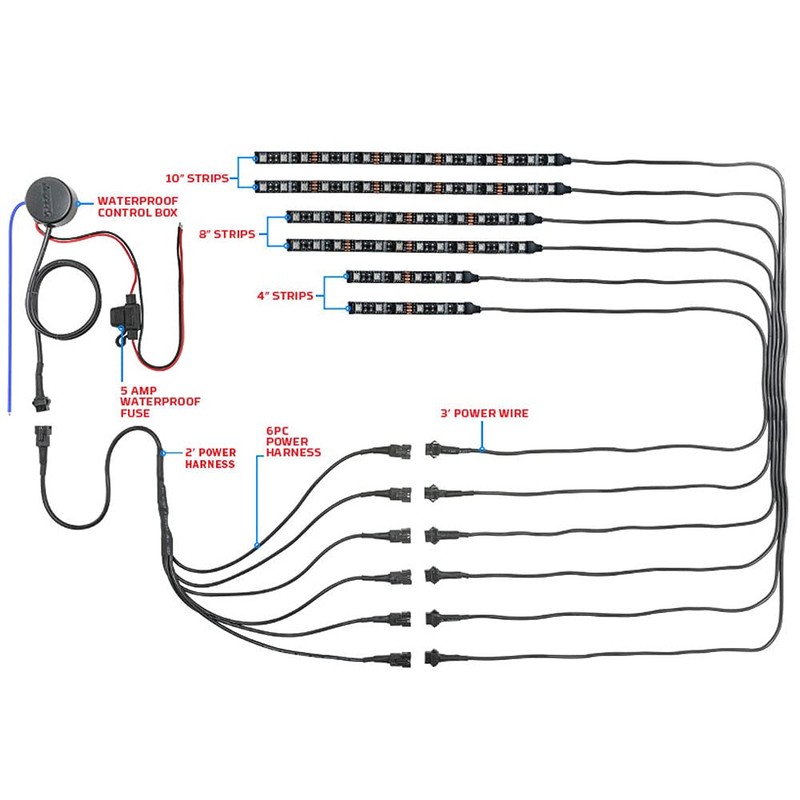 LEDGlow 6pc Advanced Million Color LED ATV UTV Quad 4x4