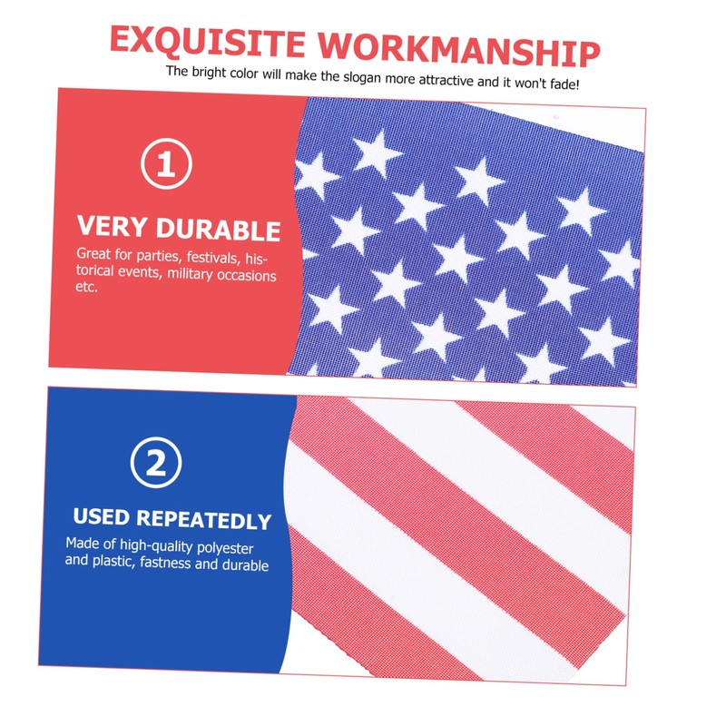 Sosoport Usa Flags 100pcs Handheld Flags Rainproof Fade-resistant Ideal for