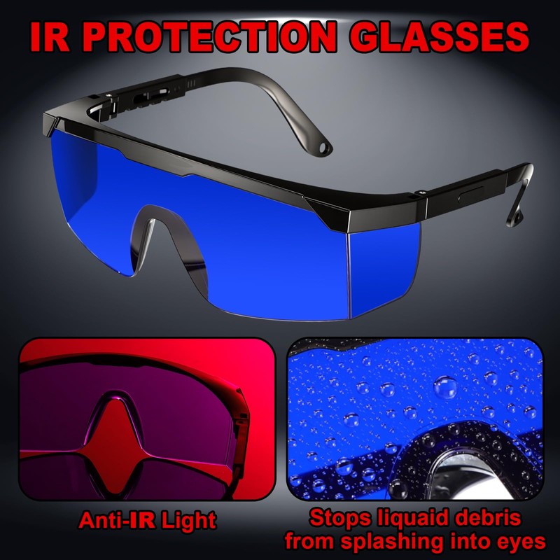 Retisee Red Light Flashlight with Protective Glasses LED Single Mode