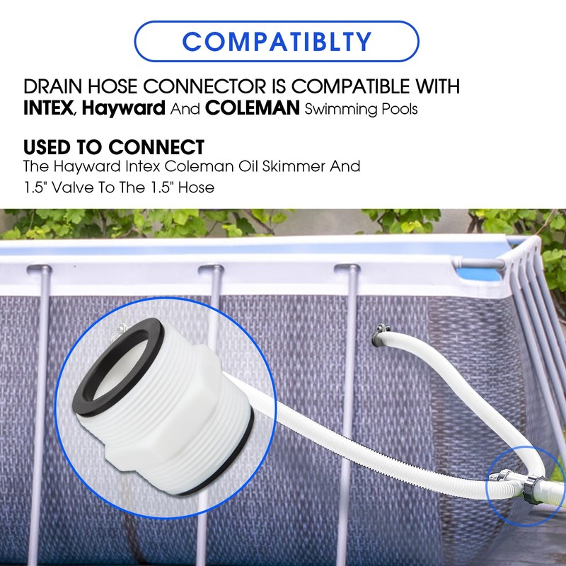 1.5" Universal Pool Hose Connector for Intex Coleman Swimming Filter