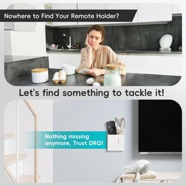 DRQ 2pc Adhesive Remote Control Holder, Wall Mount TV Controller Holder, TV Remote Organizer, Wall Pen Holder Desk Accessories Storage for Home Office School, White