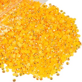qiipii 8000PCS 3mm Topaz AB Resin Rhinestones for Crafts Topaz Yellow AB Flatback Jelly Rhinestones Bulk SS10 Non-Hotfix Stones Diamonds Crystals Gems for Mugs Tumblers Bottles DIY Crafts Decoration