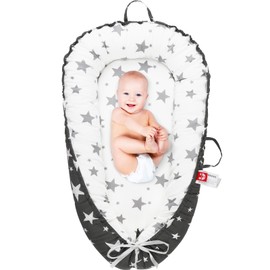 Baby Lounger for Newborn Cover，Removable Slipcover Infant Nest-Breathable & Portable Adjustable Cotton Soft Baby Floor Seat - for TravelNewborn Essentials (Star)