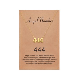 Sunique Angel Number Necklace for Women 444 Necklace Numerology Jewelry Gifts for Women Gold Plated