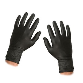 Saville BLACK Nitrile Powder Free Gloves SIZE : EXTRA LARGE (1 Box of 100 Gloves)