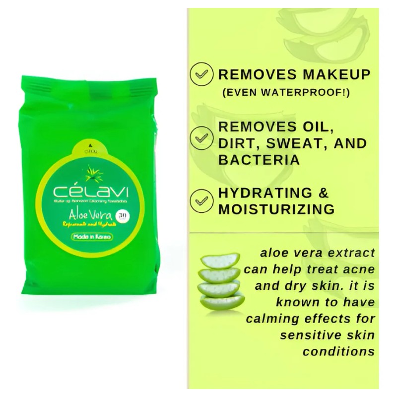 Toallitas Desmaquillantes Skin Care Celavi Aloe Vera