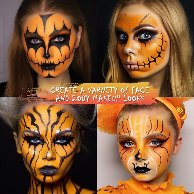 BOBISUKA Orange Liquid Texture Face and Body Paint Washable