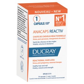 Ducray - Anacaps Reactiv - Reactional Hair loss - Healthy Hair & Nails - Vitality, Volume & Strength - 30 Capsules