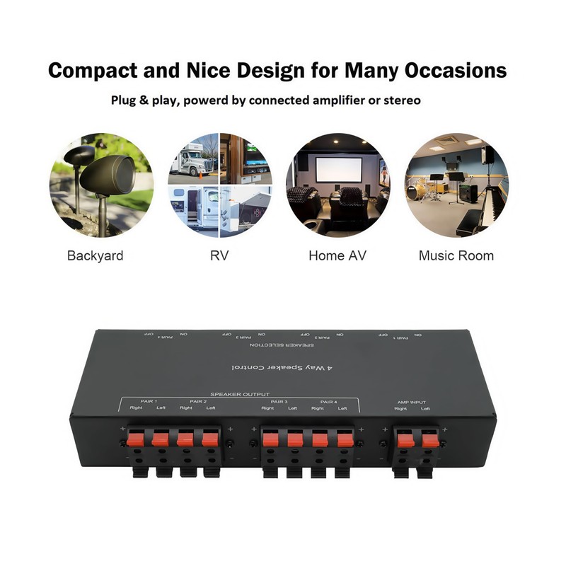 ADWITS 4 Channel Passive Speaker Selection, 4 Zone Sound Distributor