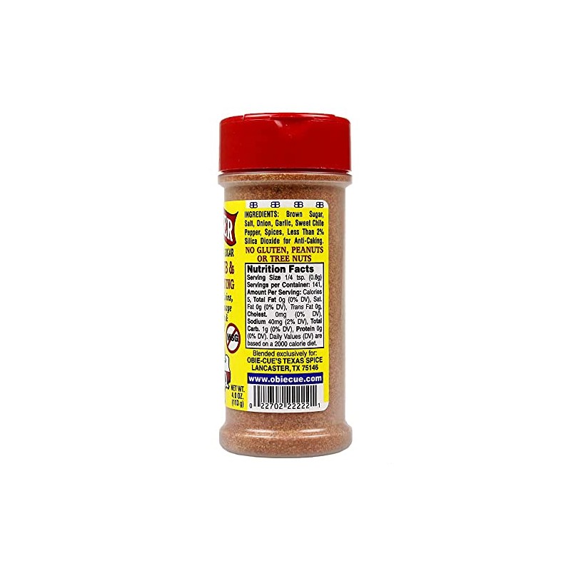 Obie-Cue's BBQ Bomber, Mild Brown Sugar BBQ Rub & Bean