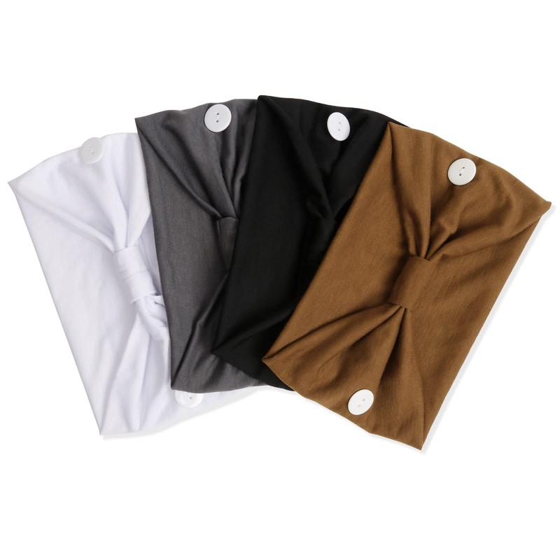Huachi Button for Mask Women Nurses Headband No Slip Elastic