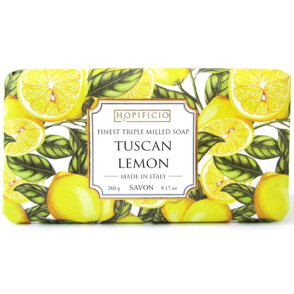Hopificio - Finest Milled All-Natural Bar Soap, Moisturizing & Brightening. Suitable for Hand, Face & Body – 9.17 Oz (Tuscan Lemon) (1)