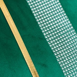 Tosleo Dark Green Velvet Throw Pillow Covers 18x18 Pack of 2 with Shining Diamonds Striped Gold Leather Decor Couch Luxury Pillow Cases for Living Room Bedroom Sofa Cushion Cover