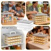 BOUTICOL 3-Layer Deviled Egg Container with Lid and Handle, Clear