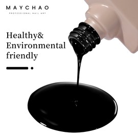 MAYCHAO 15ML Gel Nail Polish 1Pc Black Nail Polish Soak Off UV LED Nail Gel Polish Nail Art Starter Manicure Salon DIY at Home, 0.5 OZ