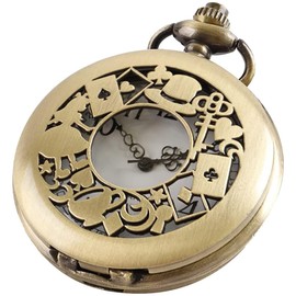 Tiong Engraved Hollow Pocket Watch Quartz Cosplay Birthday Best Gifts