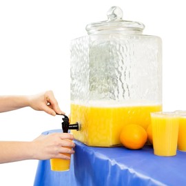 5 Gallon Drink Dispenser With Lid, Glass Beverage Dispenser With Spigot
