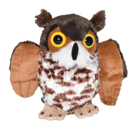 Wild Republic Pocketkins Eco Great Horned Owl, Stuffed Animal, 5 Inches, Plush Toy, Made from Recycled Materials, Eco Friendly