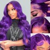 GAIWAC Purple 5x5 Body Wave Lace Front Wigs Human Hair