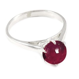 JEWELSTREZORO Cabochon-Granat Edelstein-für Herren und Damen,Geschenkartikel, 925er-Sterling Silber Band Ring Schmuck TSR356BS_24 (70 (22.3))