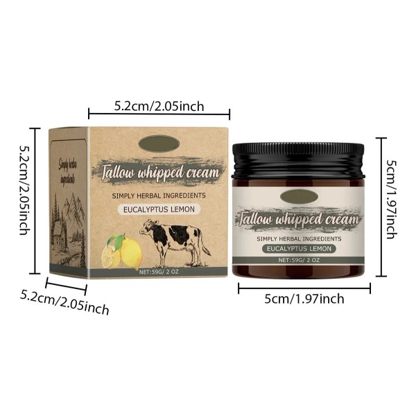 Crema De Sebo Natural Con Limón Y Eucalipto Que Hidrata