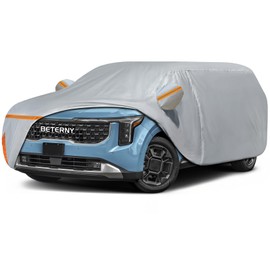 BETERNY Car Cover for 2015-2025 Kia Carnival MPV/Sedona, Waterproof Custom-fit All Weather Sun Rain UV Dust Snow Protection Outdoor Carnival Full Car Cover with Door Zipper and Cotton Lining-Grey
