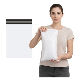 Bolsas Sobre Envio 100pzs 20x30cm Seguridad Impermeable para Paqueteria E-commerce Flyer Mensajeria Sellado Autoadherible para Negocios Blanco Liso Tienda Online Privacidad Proteccion Resistentes