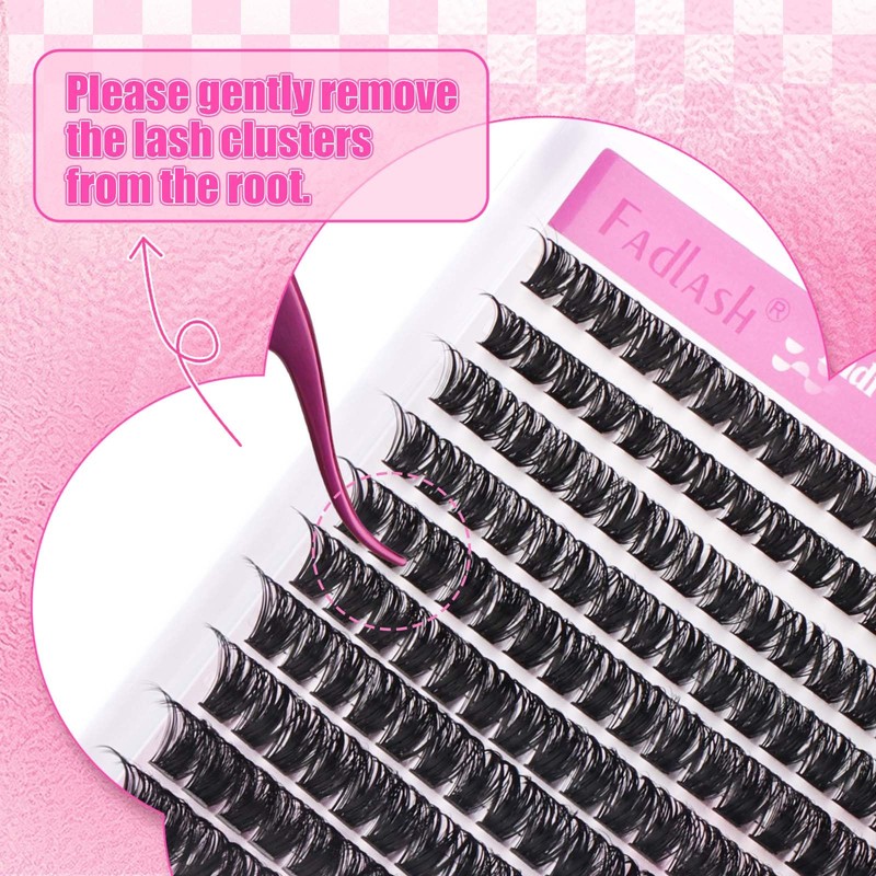 Fadlash DIY Eyelash Extensions 0.07 D-8-16 mm 100D Individual Eyelash