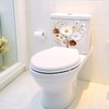 Beautiful Platinum Flower Branch Toilet Cover Sticker Decals,Fish Bird Flower