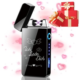 Gohytal Valentinstag Ich Liebe Dich Feuerzeug Elektrisch Geschenk Elektronische Feuerzeug für Männer, Geburtstag Geschenk für Ihn Herren Ehemann Freund, Jahrestag Geschenk für ihn, USB Feuerzeug