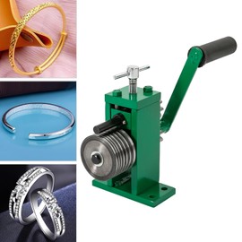 Gbonklong Ring and Earring Press Bending Machine, Hand Crank Ring Bracelet Press Bender Ring Maker Jewelry Crafts Making Tool Hand Crank Ring and Bracelet Bending Machine with Smooth Edge
