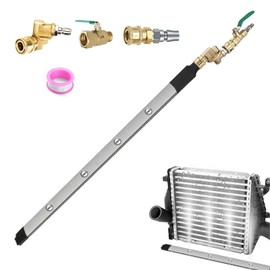 Car Radiator Cleaning Tools, Dual-Use Radiator Cleaning Wand With Quick Coupler and Valve Switch, Slim Fan Spray Nozzle, Power Washer Wand for Car Truck Gutter Cleaning(24inch)