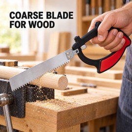 8-in-1 Multi-Purpose Hand Saw Kit with 6 Interchangeable Steel Blades for Wood, Metal and DIY Hobby Cutting