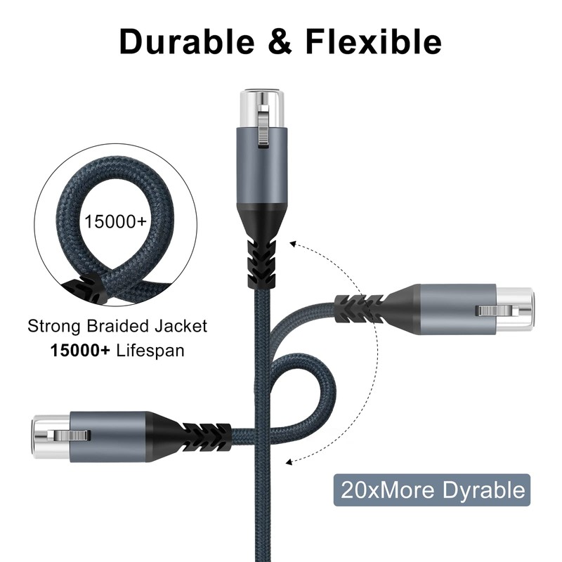 Twozoh XLR Male to Female Audio Cable 5 m Pack