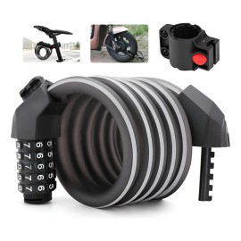 Candado Combinación Impermeable Para Bici/moto 1.5m Negro