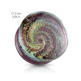 Pierced Owl Purple Galaxy Sparkle Swirl Double Flared Glass Plugs, Sold as a Pair (8mm (0GA))