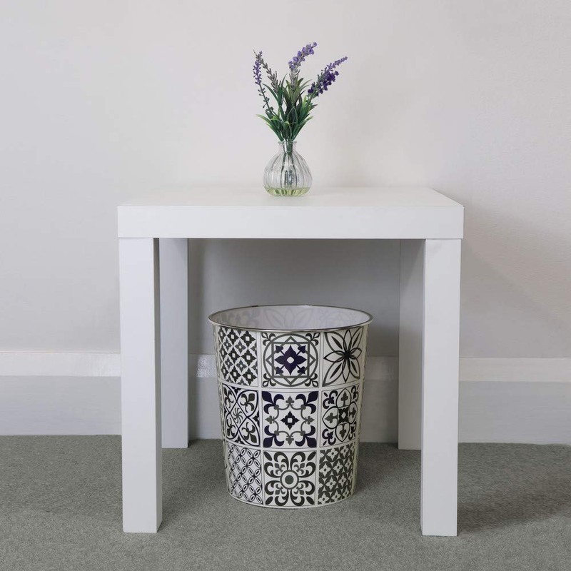 JVL Mosaic Navy Waste Paper Bin, Set of 2