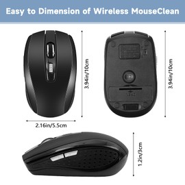6 Pack Wireless Mouse for Laptop, 1200 DPI Wireless Computer Mouse with 6 Buttons, 2.4G Wireless Mouse Bulk with Wireless USB Receiver Black Wireless Mouse for Laptop, Pc, Computer