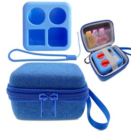 Hard Carrying Case and Silicone Skin Cover for YOTO Mini Screen-Free Bluetooth Audio Player, Compatible Accessories for Yoto Mini Make Your Own Card – Kids Screen-Free Bluetooth Audio Player (Blue)