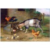 Tile Mural Farmyard Rooster Hen Chickens by Edgar Hunt Kitchen Bathroom Shower Wall Backsplash Splashback 3x2 4.25" Ceramic, Glossy