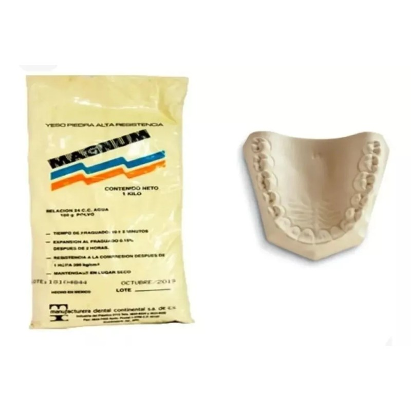 Dental Cadereyta Yeso Piedra Tipo 3 Magnum 1kg