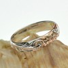 Breezy Island Hawaiian Jewelry, Pinky Ring, Plumeria & Scroll Pattern,